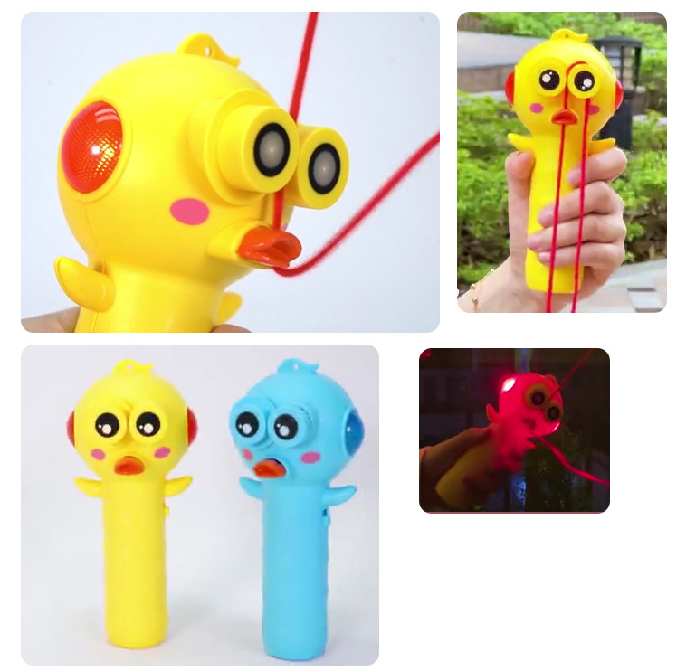 Novelty Rope Propeller Zip Toys Light Up loop lasso String Shooter Rope Launcher Duck for Kids