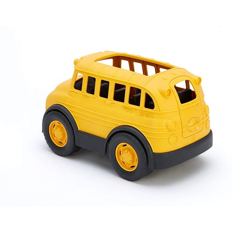 Phthalates Free Plastic Slide Yellow School Bus Toy for Kids Play