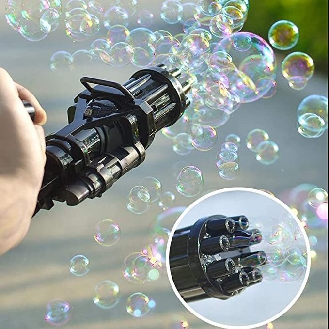 Automatic Bubble gun for Kids ,8-Hole Huge Amount Bubble Maker Gatling Style Bubble Machine Outdoor Toys