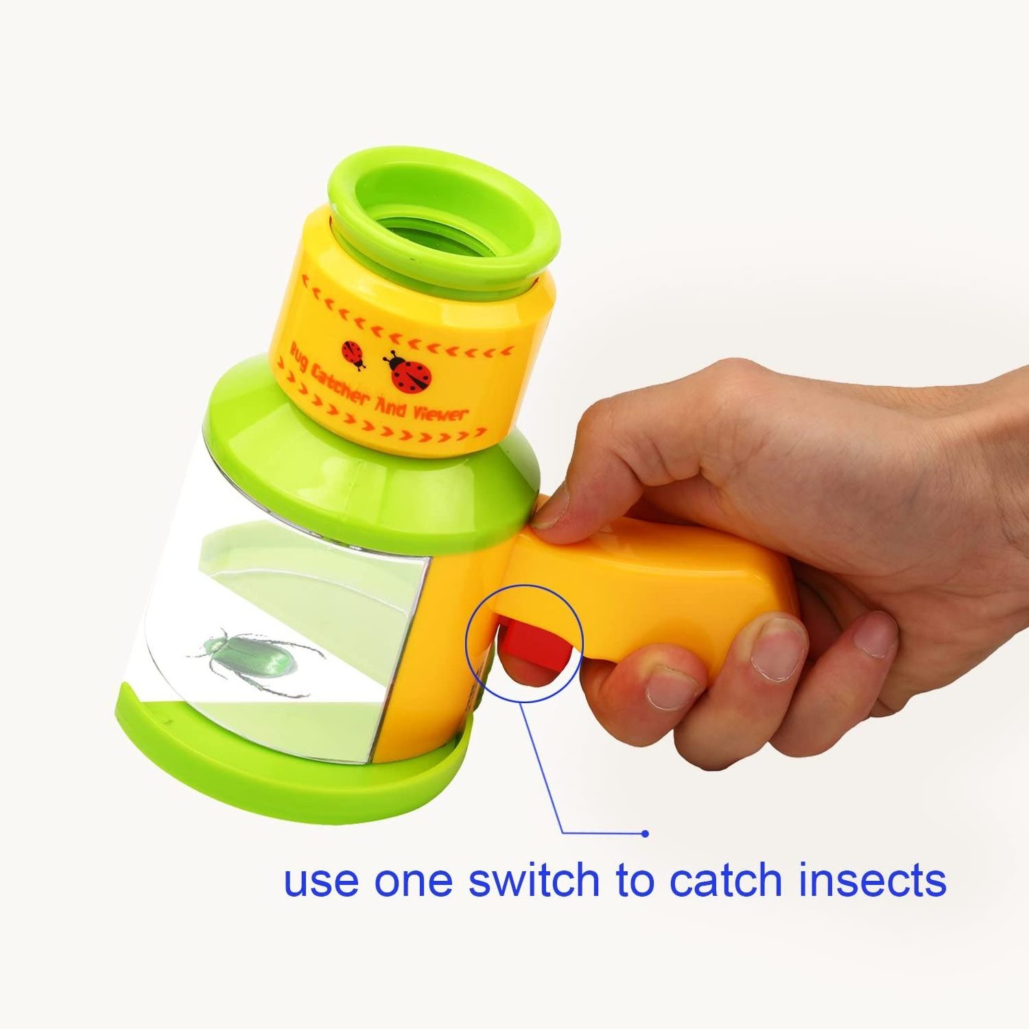 Children's Bug Catcher and Viewer Insect Magnifier Catcher + 2 Bug Tweezers Nature Exploration Microscope for Kids