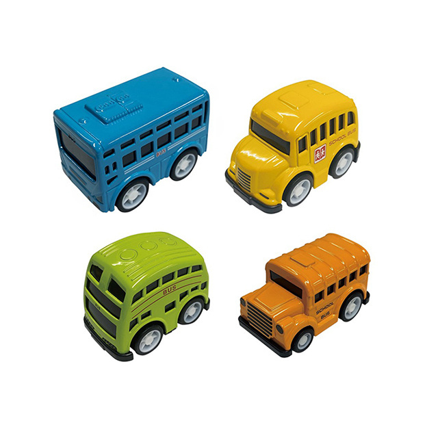 Children Mini Alloy Bus Model Toys Return Force School Car Model Toy Metal Emulation Diecast Station Wagon Cartoon Rvs Bus Toys