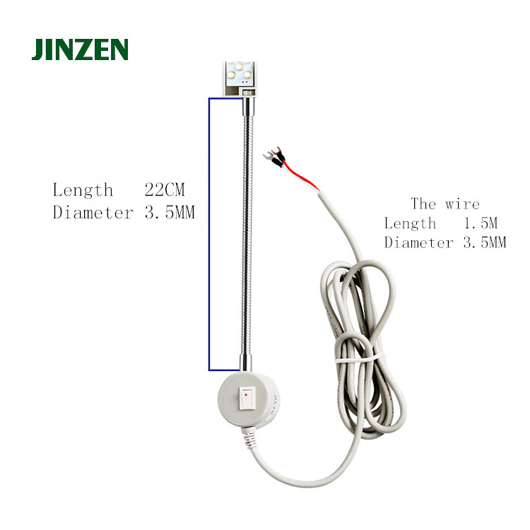 JINZEN JZ-70832 20LED 220v Energy-save High Brightness Sewing Machine Led Lamp Industrial Provided Gray Tool Work Lamp 100 Pcs