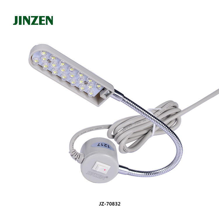 JINZEN JZ-70832 20LED 220v Energy-save High Brightness Sewing Machine Led Lamp Industrial Provided Gray Tool Work Lamp 100 Pcs