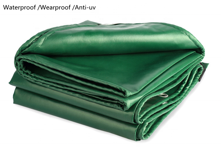 PVC coated material Heavy duty tarpaulin with brass eyelets PVC tarp heavy duty 650gsm 1000d*1000D 20*20 Glossy & Matte