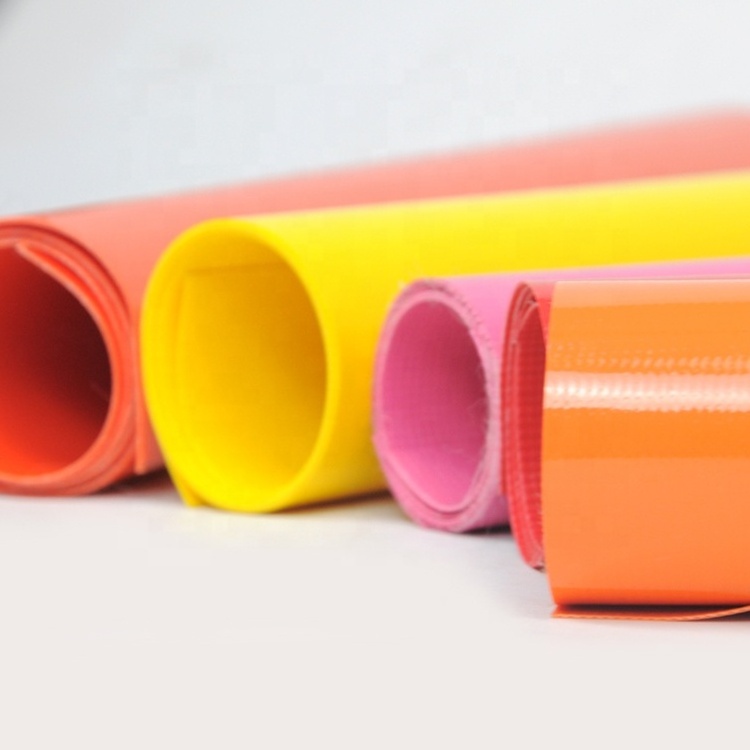 Orange pvc tarpaulin fabric for telescopic ventilation air duct lay flat flexible AIR ducting underground ventilation