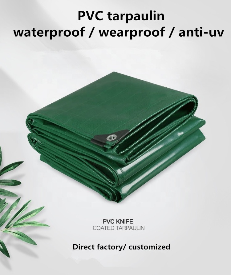 PVC coated material Heavy duty tarpaulin with brass eyelets PVC tarp heavy duty 650gsm 1000d*1000D 20*20 Glossy & Matte