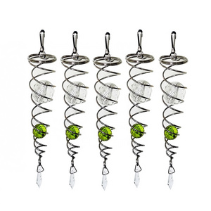 Custom Spiral Tail Stabilizer Indoor Outdoor Decoration Metal hanging wind spinner spiral Tail Twister with Swivel hook