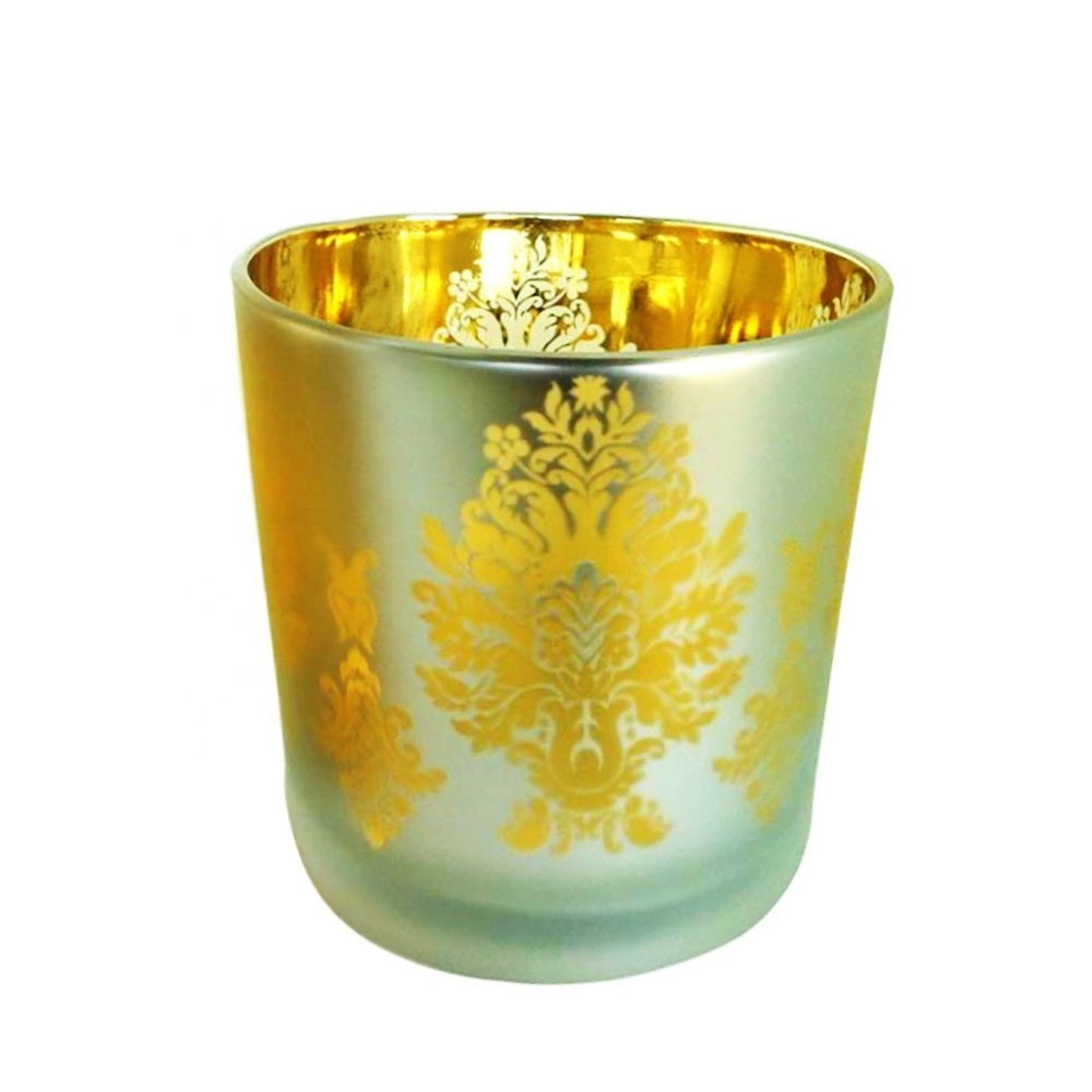 Custom Mercury Gold Glass Tea Light Votive Candle Holders for Wedding Table Venue Decorations Centrepiece Accessories