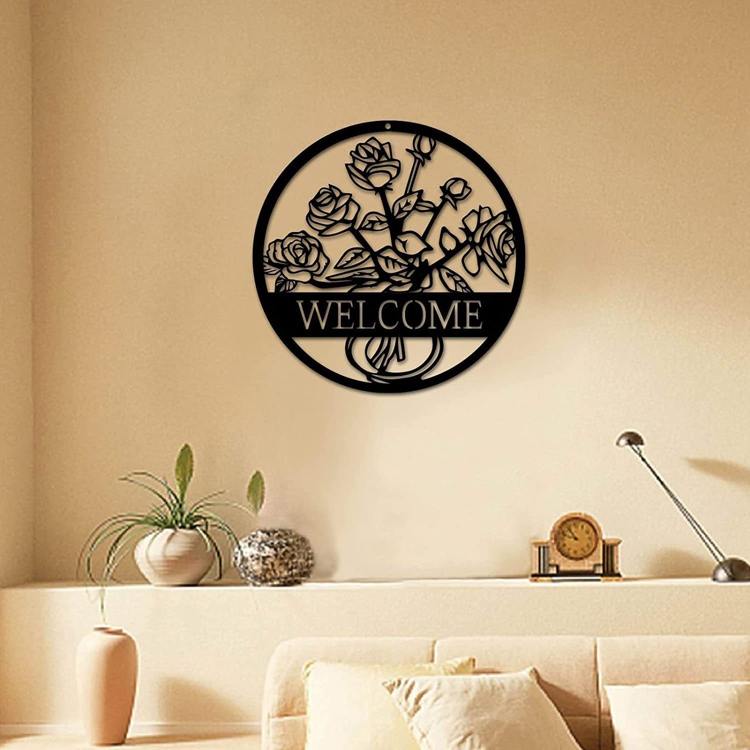 Custom Modern Laser Cutting Metal Home Decor Hanging Art Abstract Metal Wall Decor for Living Room Bedroom Doorplate