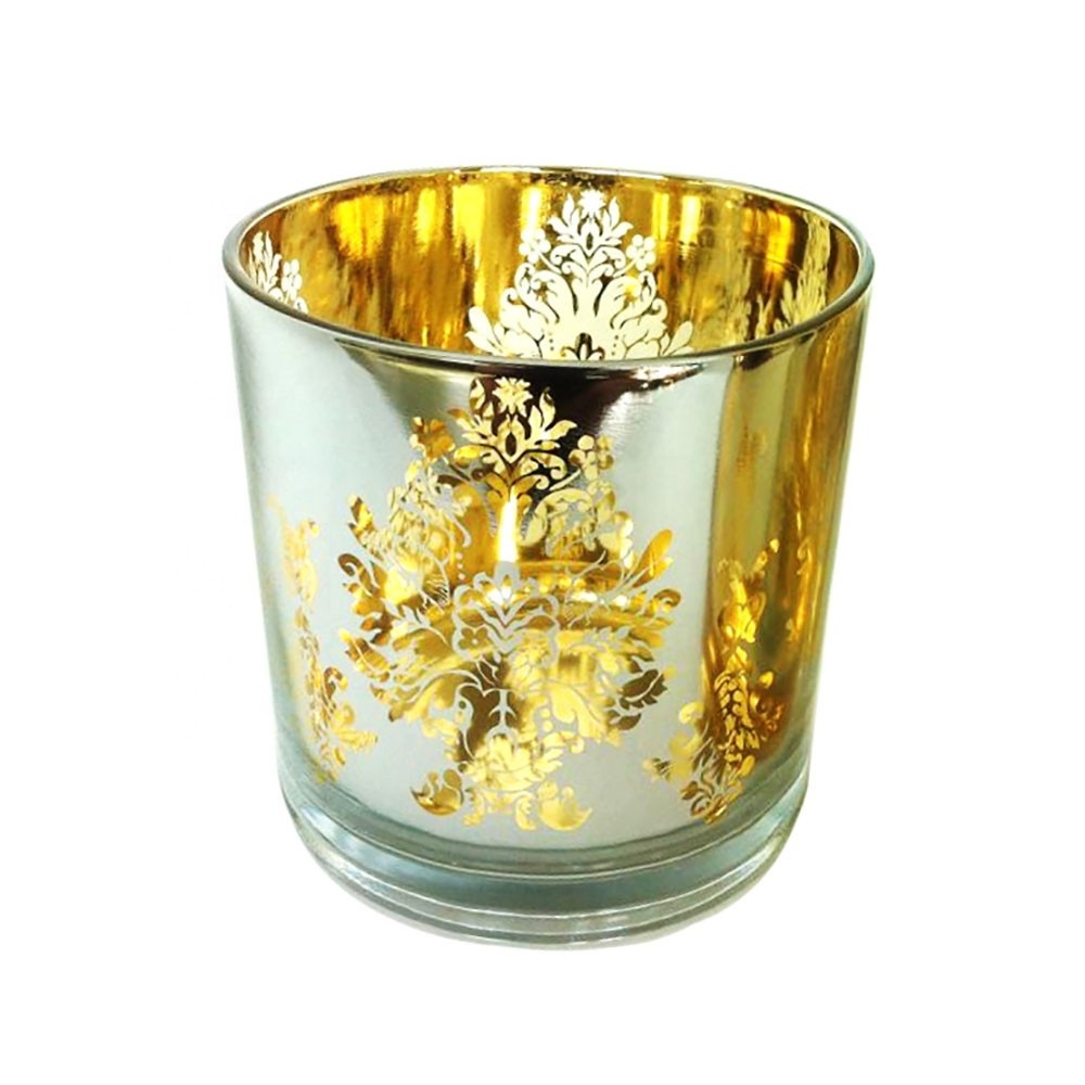 Custom Mercury Gold Glass Tea Light Votive Candle Holders for Wedding Table Venue Decorations Centrepiece Accessories