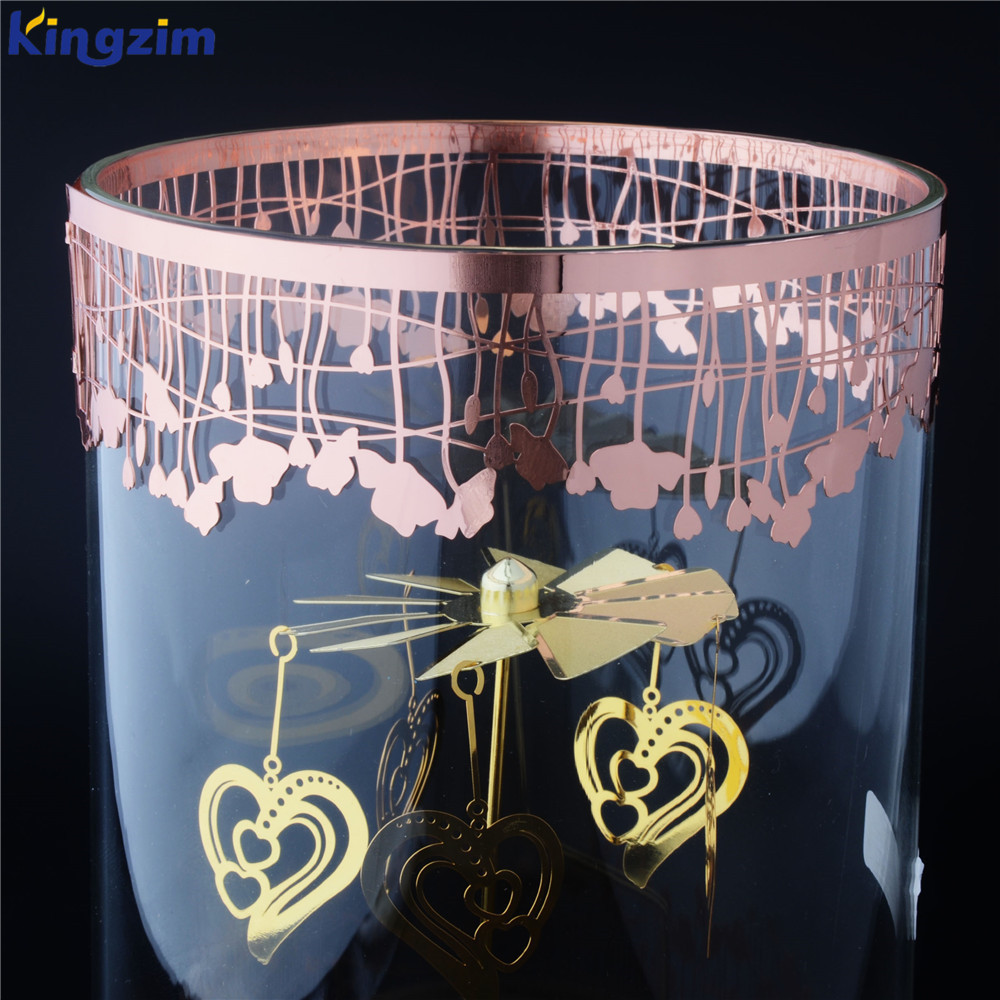 China suppliers custom wedding centerpieces decorate heart shaped rotary clear glass chimney candle holder