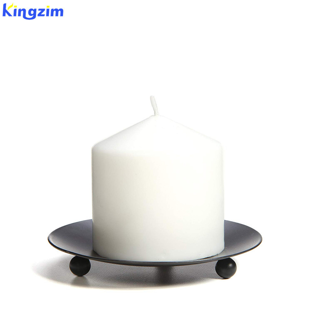 Cheap Black iron handicrafts candle holder plate or pedestal candle stand for LED Candle Gardens / Spa and Aromatherapy