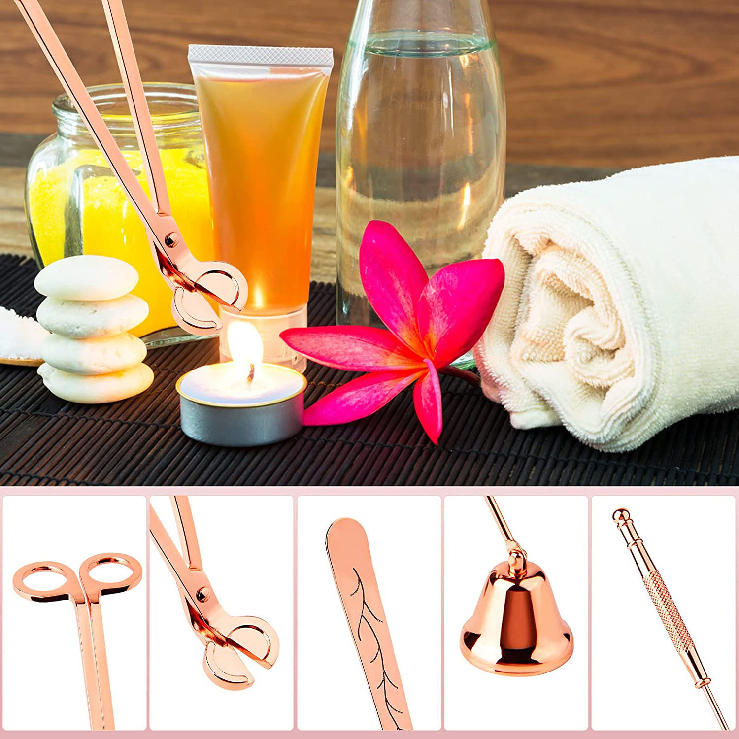 3 in 1 Candle Care Kit Stainless steel candle extinguisher tool for Candle Lover