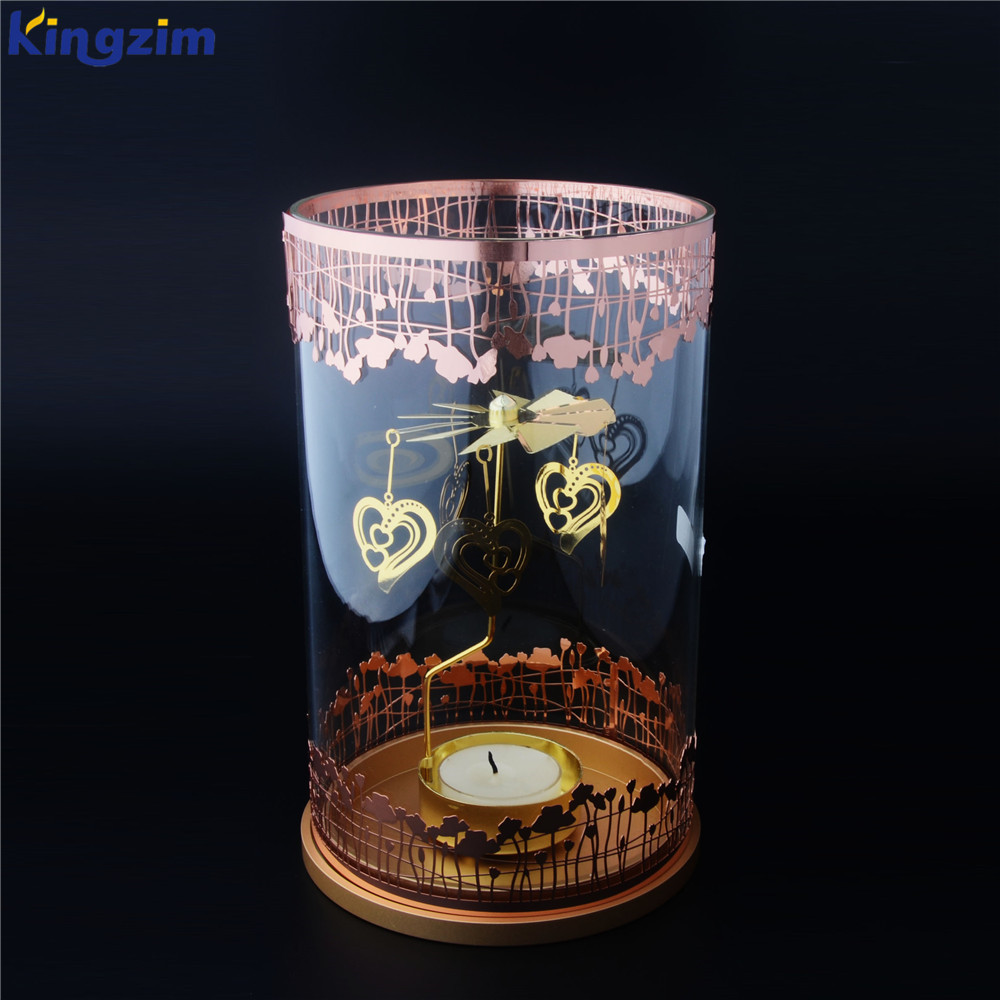 China suppliers custom wedding centerpieces decorate heart shaped rotary clear glass chimney candle holder