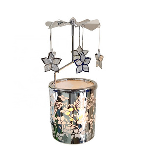 Custom Bauhinia Carousel candle  Spinning windmill Tealight holders , rotating rotary candle holder for Home Decoration