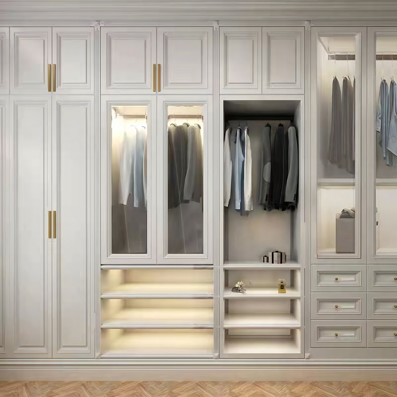 New Style Modern Solid Wood Wardrobes Customized Bedroom Closet Storage Wardrobe Clothes Organizer for Dressing Room