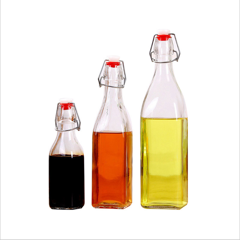 250ml 500ml 1000ml clear swing top glass bottles wholesale