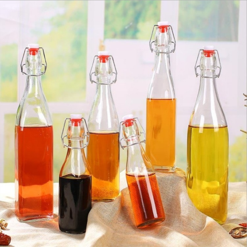 250ml 500ml 1000ml clear swing top glass bottles wholesale