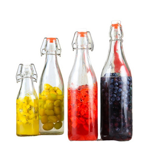 250ml 500ml 750ml 1000ml flip top swing top round glass bottles