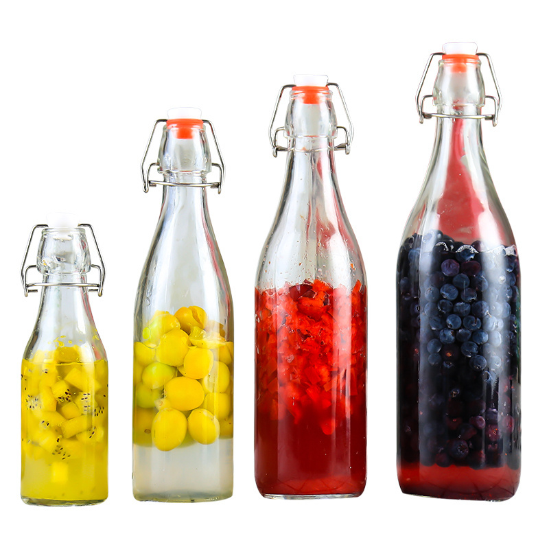 250ml 500ml 750ml 1000ml flip top swing top round glass bottles