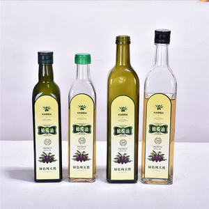 wholesale 250ml 500ml 750ml 1000ml clear square olive oil glass bottle