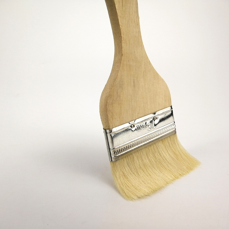 Factory wholesale price European Besign Hot Sale Paint Brushes Wooden Handle Trade Professional White Flat Paint Brush