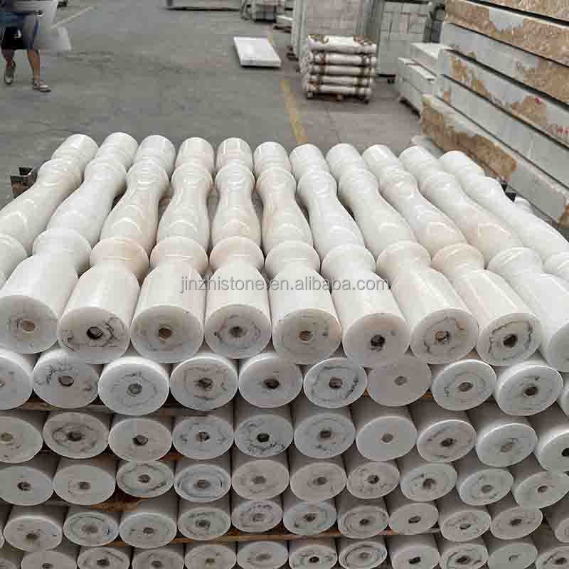 Manufacturer supplier marble vase columns white marble balusters balconies Roman column railings exterior wall decoration