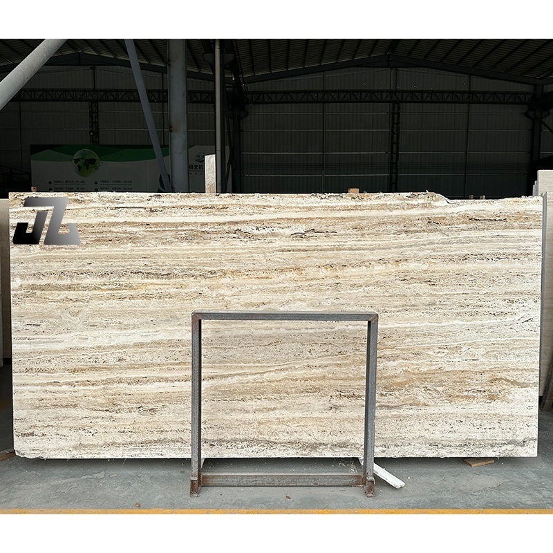 Roman Beige Travertine Marble Stone Slab for Kitchen Island round marble Coffee Table Hotel Decorative Villa Floor Application