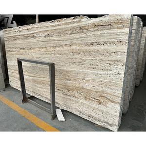 Roman Beige Travertine Marble Stone Slab for Kitchen Island round marble Coffee Table Hotel Decorative Villa Floor Application