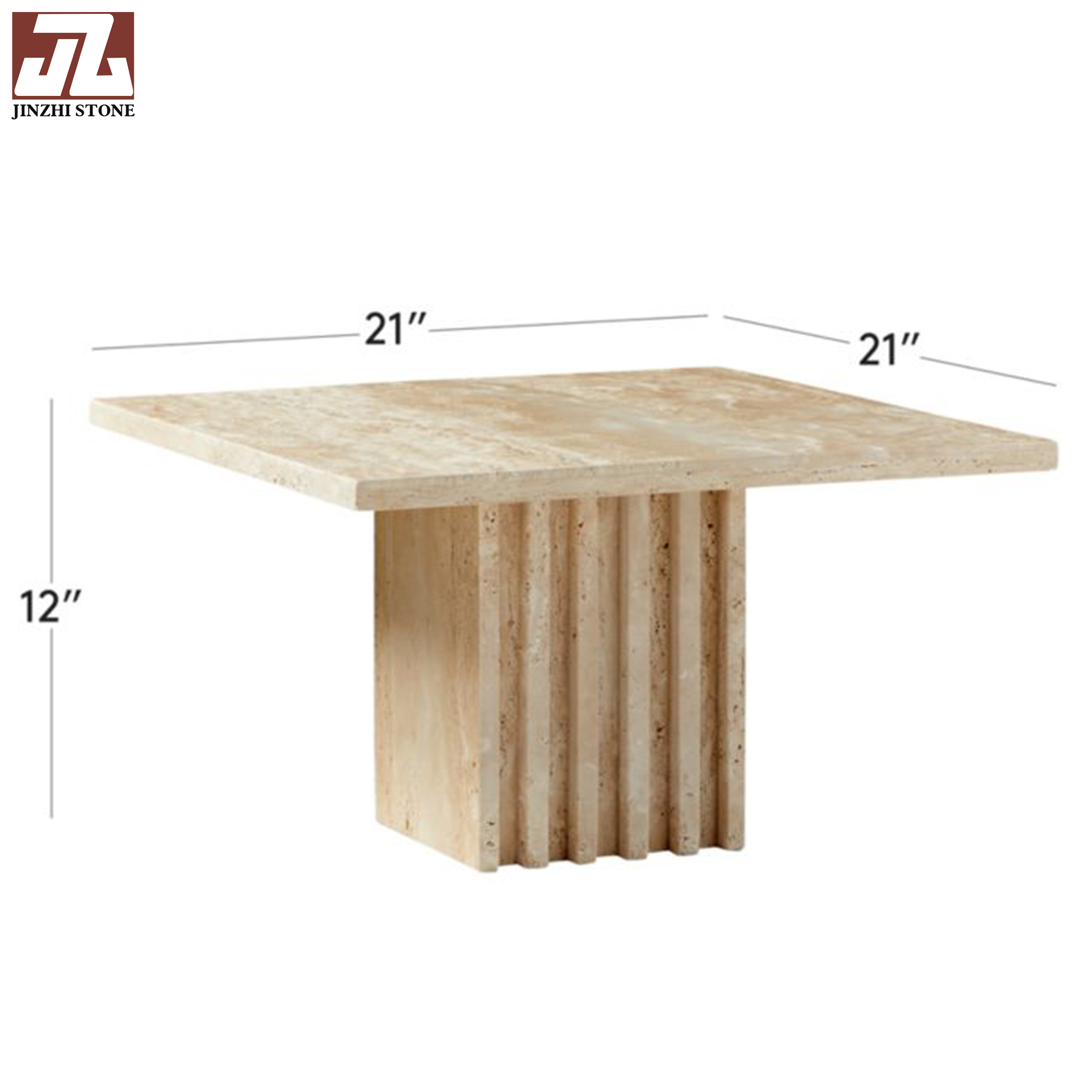 Customized Natural Stone Dining Room Furniture Rectangular Carved Large Beige Marble Travertine Living Table