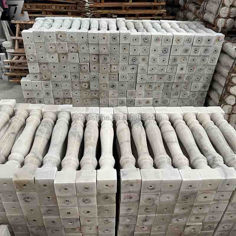 Manufacturer supplier marble vase columns white marble balusters balconies Roman column railings exterior wall decoration