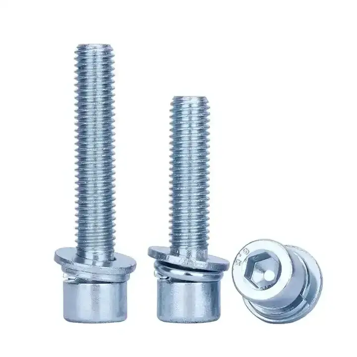 Stainless Steel Allen Cylindrical Head With Spring Washer Flat Washer Bolt Hex Socket Sems Screw