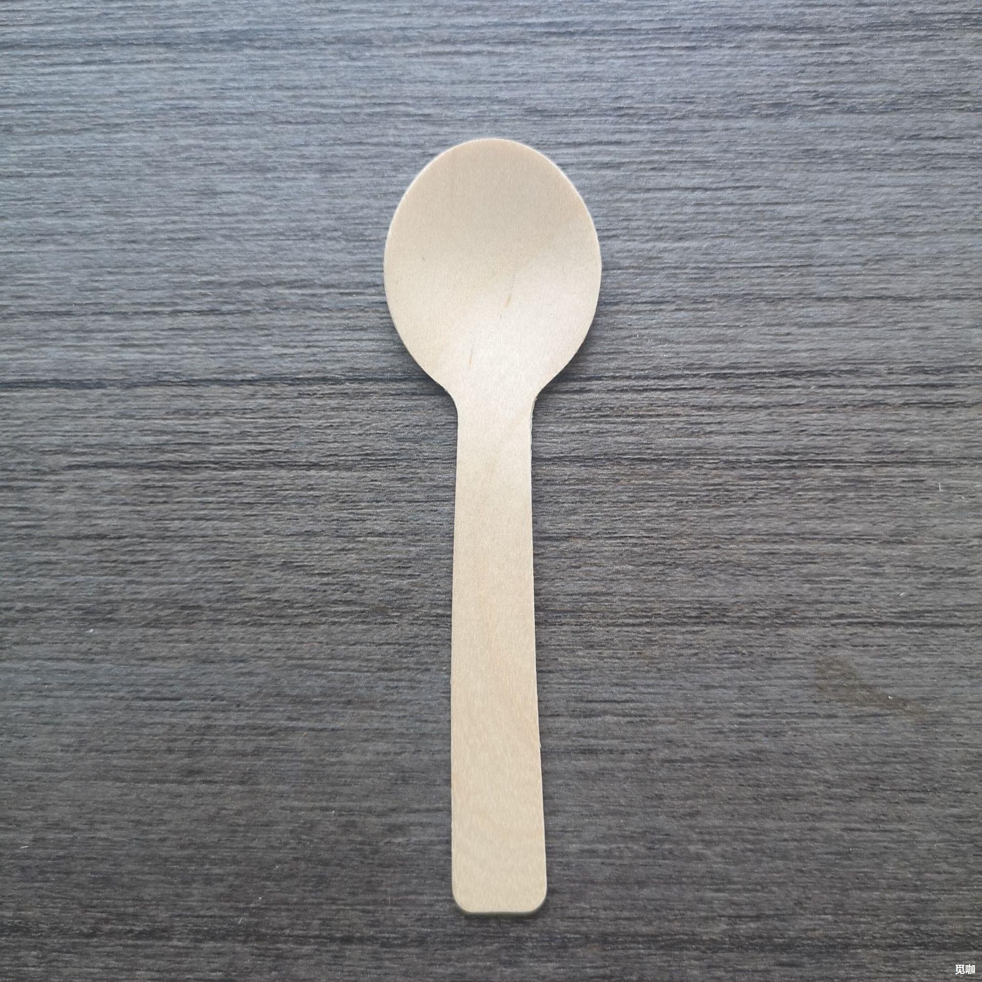 10cm Round Head Wood Spoon Dessert Spoons Wooden Ice Cream Spoon Scoop