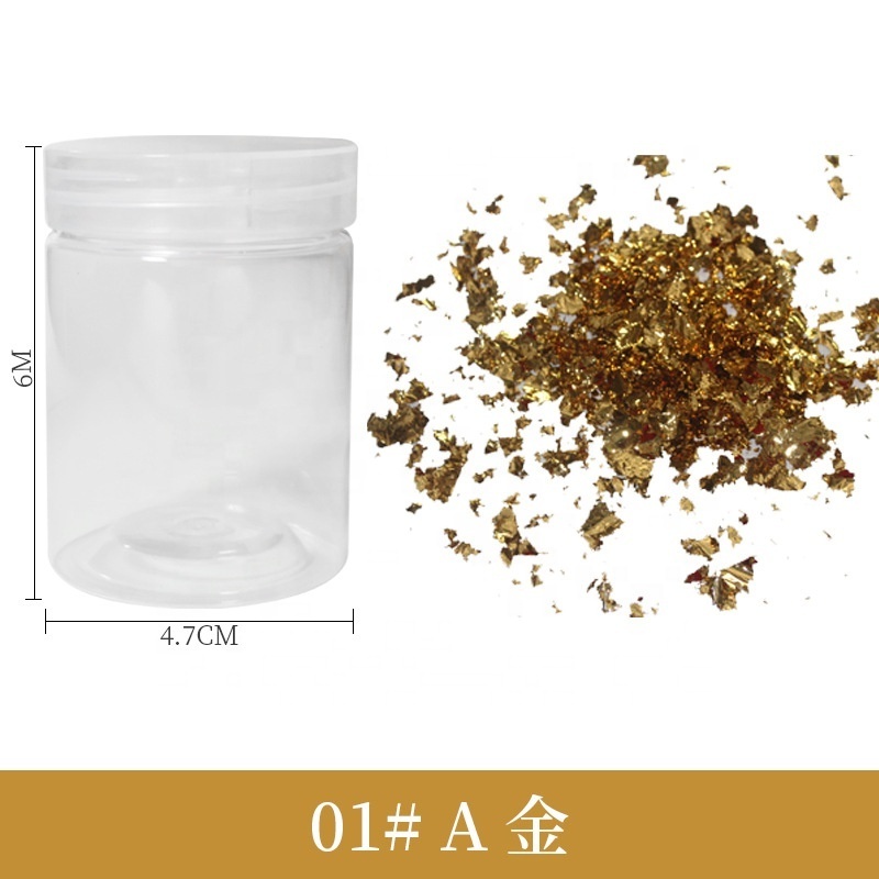 2024 Popular Multipurpose Imitation Gold Leaf Flakes Nail Sticker For Cosmetic Craft Decoration