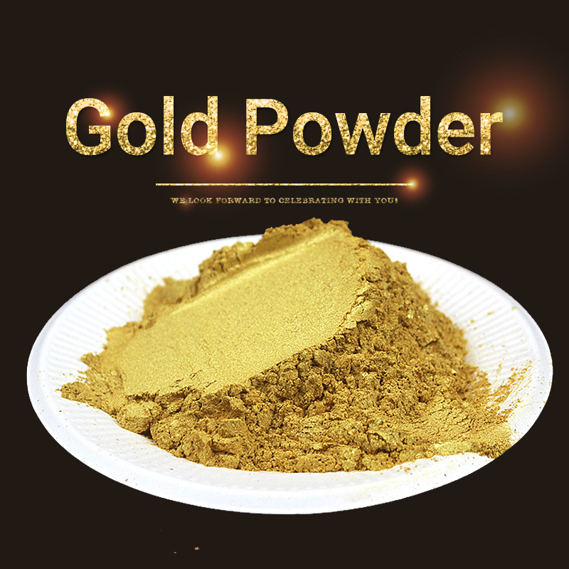 Wholesale Mica Golden Luster Powder pigment Pearl Metallic Epoxy Paint Coating Gold Powder for Temple Buddha