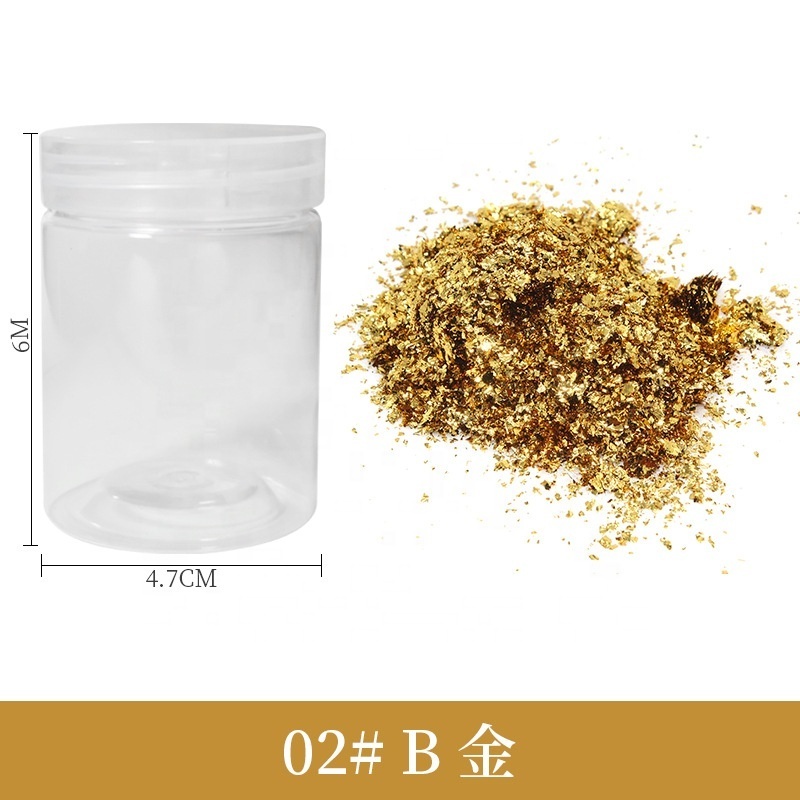 2024 Popular Multipurpose Imitation Gold Leaf Flakes Nail Sticker For Cosmetic Craft Decoration