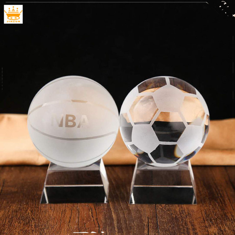 Glass crystal base for sports prize football award basketball trophy