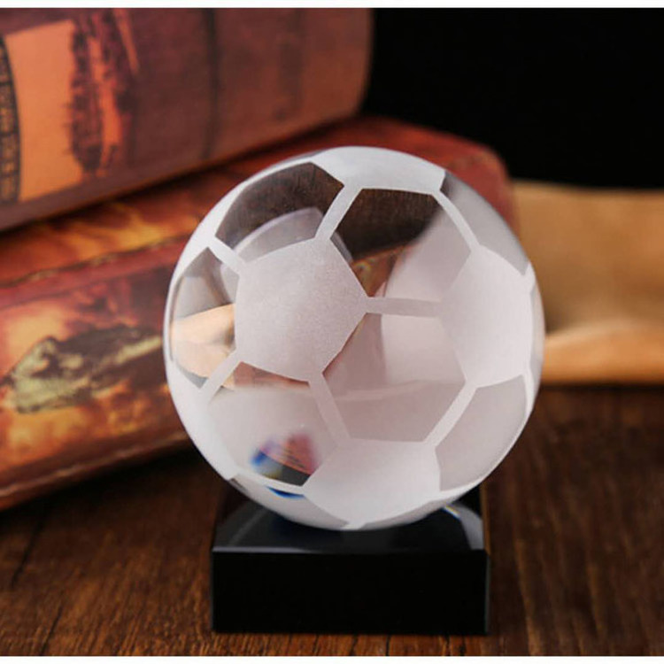 Glass crystal base for sports prize football award basketball trophy