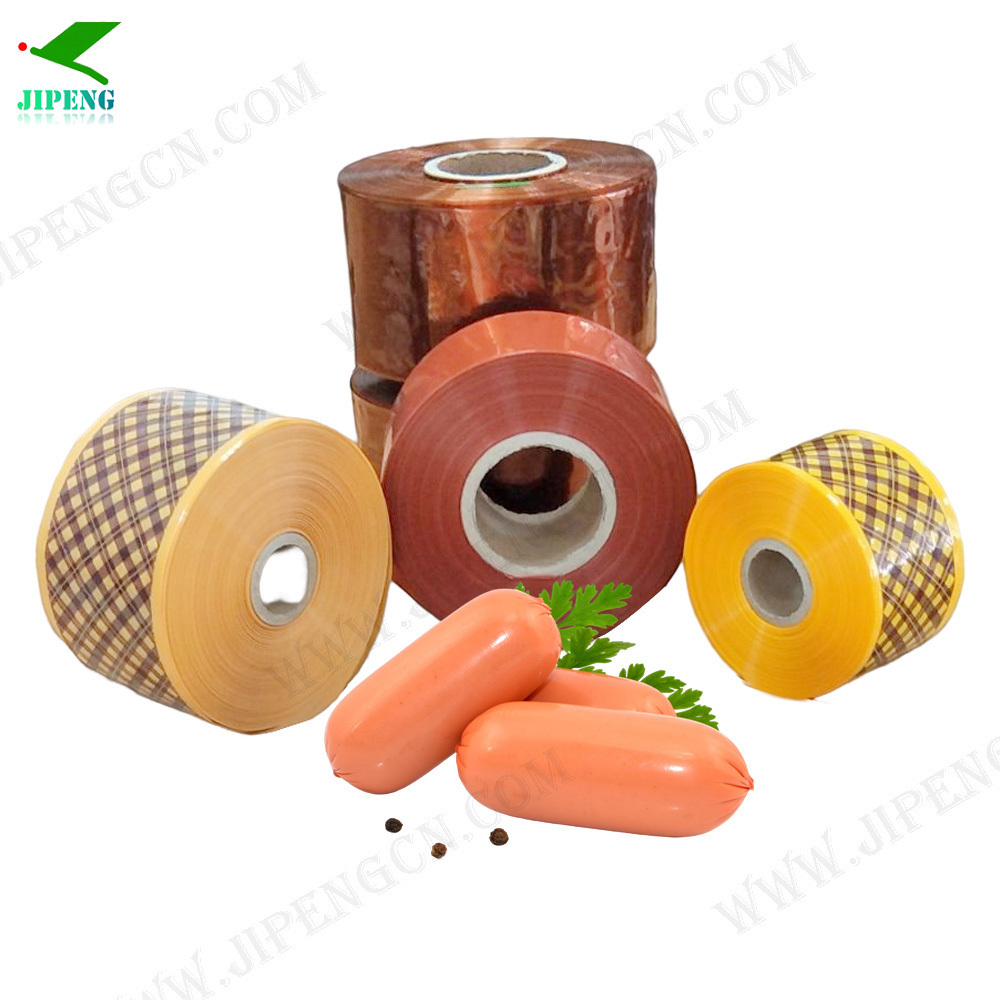 JIPENG Nylon Print artificial polyamide  Sausage Casings shrinkable plastic sausage casing for boiled steamed sausage