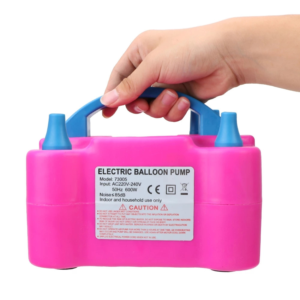 Electric Pink Balloon Air Pump Inflator Dual-Nozzle Stuffing  Machine Air Balloon Blower for Party Balloon Arch Column Stand