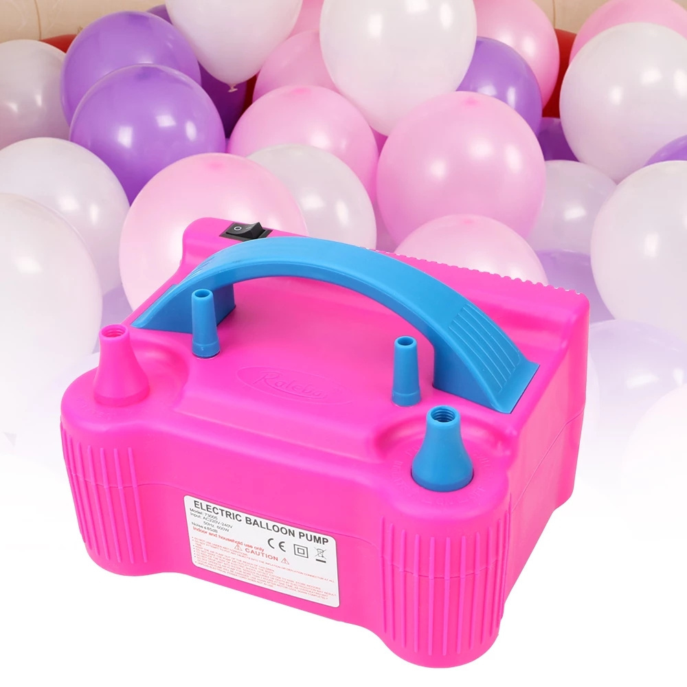 Electric Pink Balloon Air Pump Inflator Dual-Nozzle Stuffing  Machine Air Balloon Blower for Party Balloon Arch Column Stand