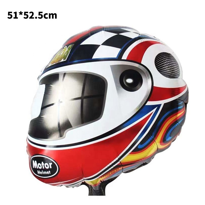 Wholesale New racing helmet tire Inflatable balloon black and white square line digital balloon racing theme big tire balloon