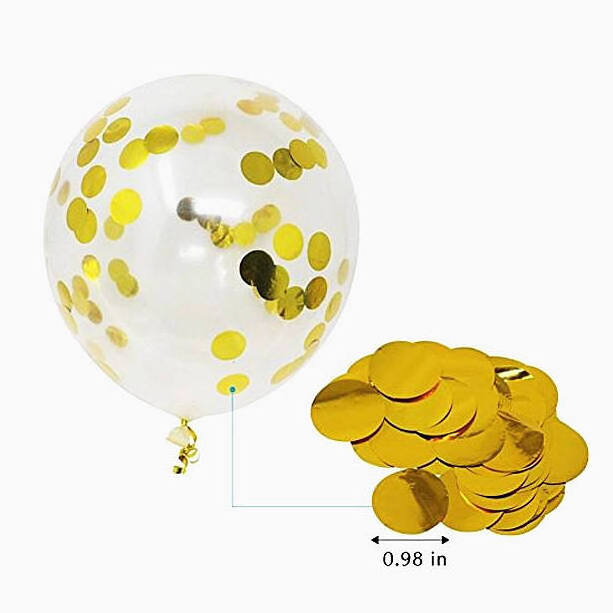 Hot selling 12 Inch Round Shaped Confetti Large Gold Balloons Clear Ballons with Confett