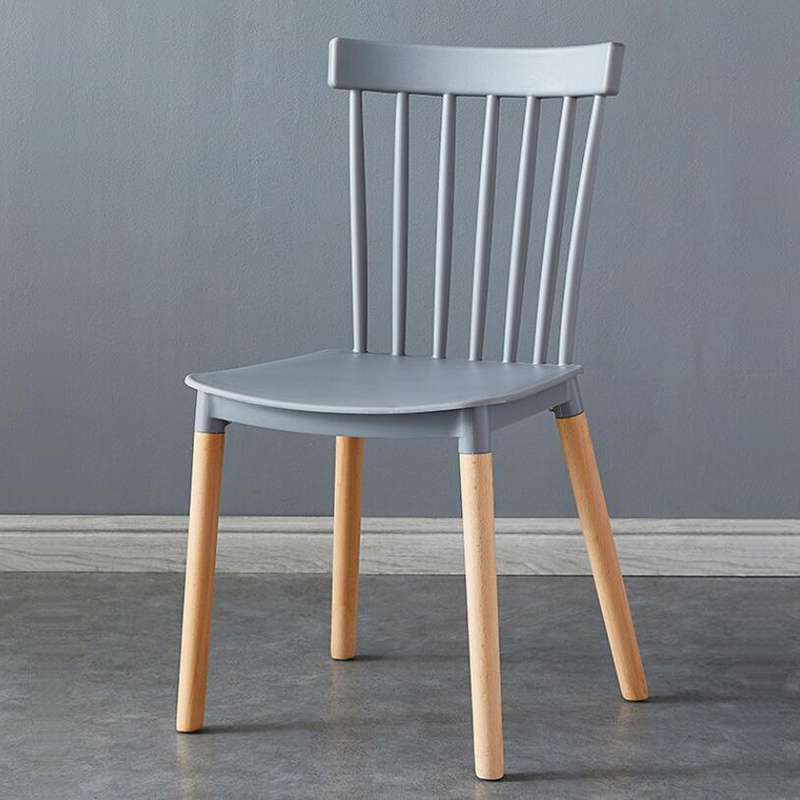 Plastic Dining Chair modern dining chairs set of 4 nordic style gray PP plastic wood chairs