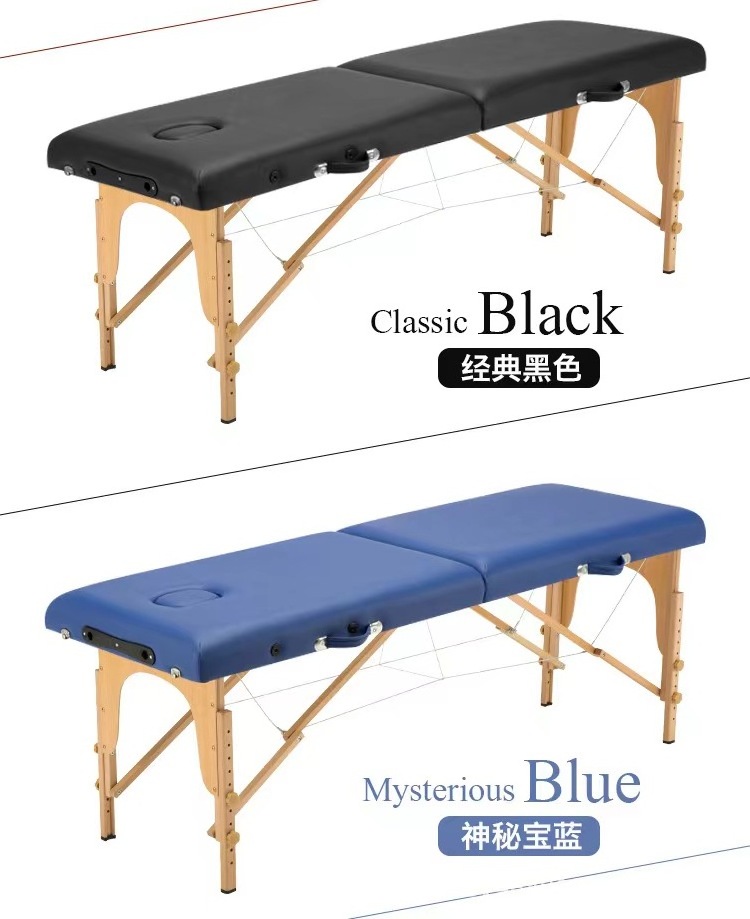 New Arrival Portable Folding Lightweight Massage Table Full Body Spa Massage Bed with Facial Holes