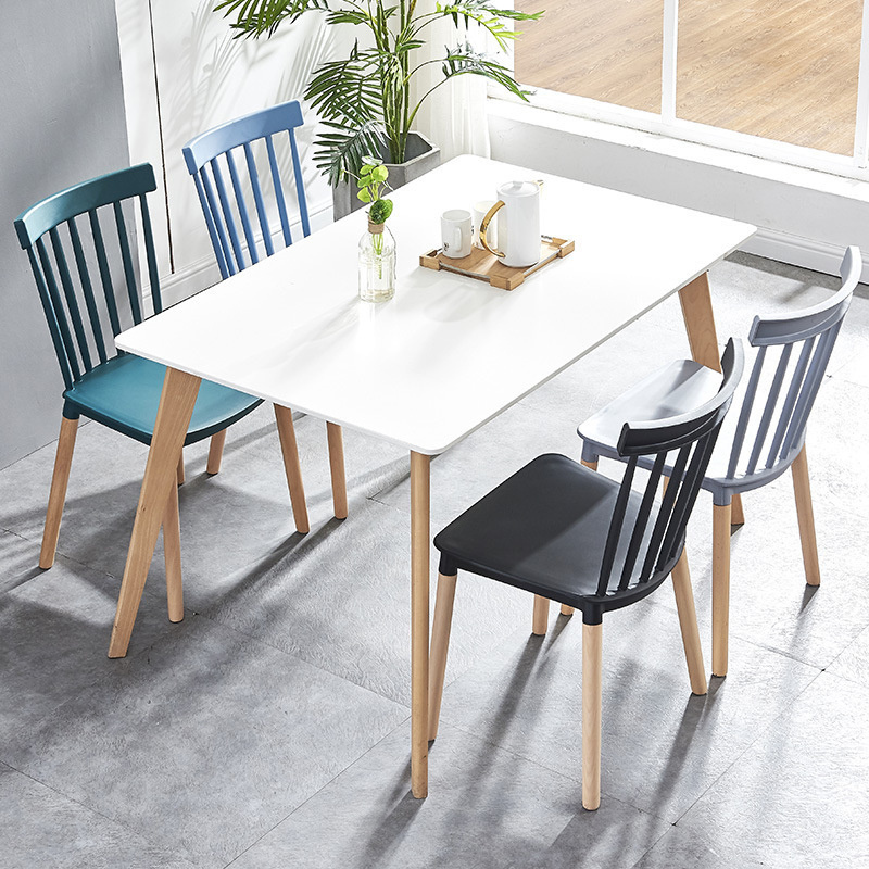 Plastic Dining Chair modern dining chairs set of 4 nordic style gray PP plastic wood chairs