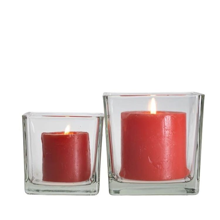 Square Glass Candle holder Sauqre glass cup Candle Container Glass