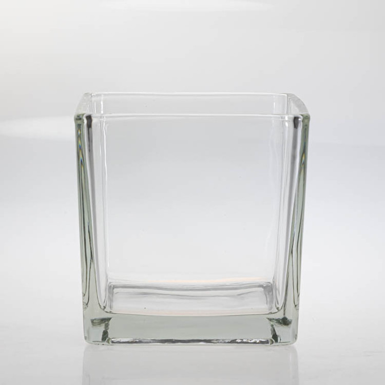 Square Glass Candle holder Sauqre glass cup Candle Container Glass