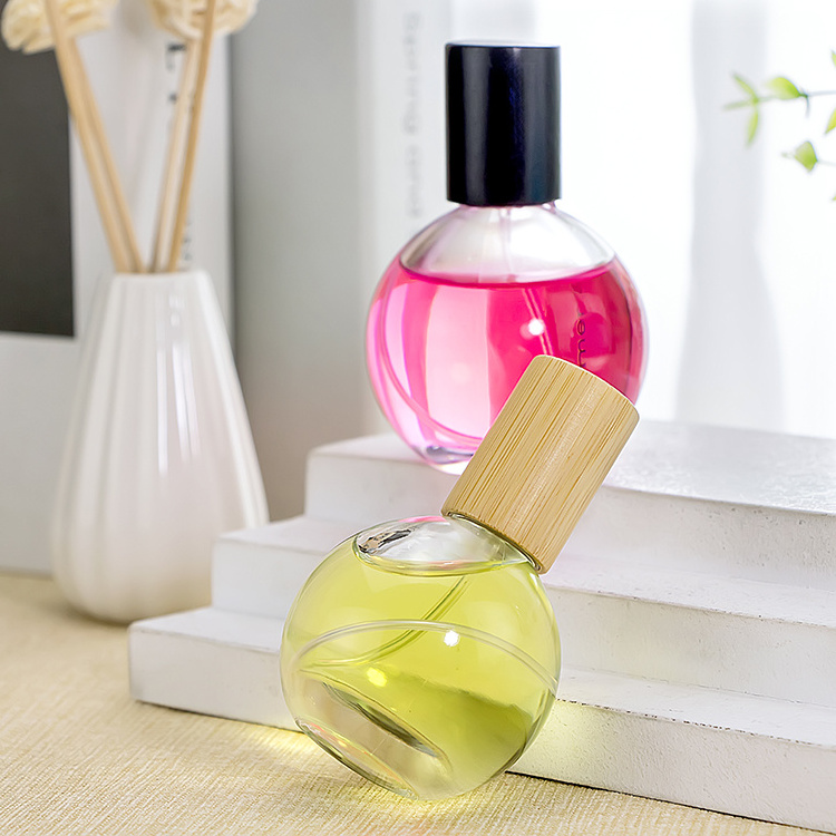 Custom Design Sphere Perfume Bottle Round  Clear Glass Bottle 30ml 50ml 80ml