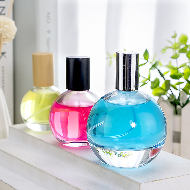 Custom Design Sphere Perfume Bottle Round  Clear Glass Bottle 30ml 50ml 80ml